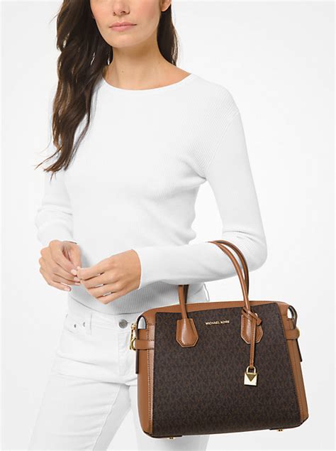 michael kors mercer belted small satchel|mercer medium logo belted satchel.